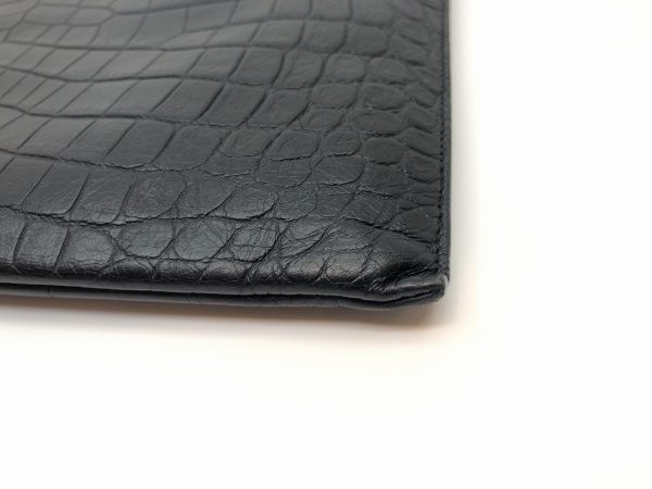 imgrc0079227593 Saint Laurent Clutch Bag Croco Embossed Shoulder Bag Black