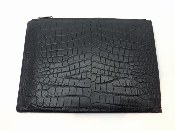 imgrc0079227605 Saint Laurent Clutch Bag Croco Embossed Shoulder Bag Black