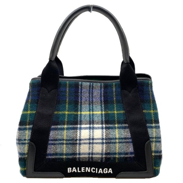 imgrc0080046494 Balenciaga Navy CABAS S Tote Bag Wool Leather Blue