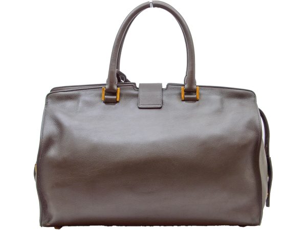 imgrc0080344278 Yves Saint Laurent Monogram Cabas Handbag Calf Leather Gray