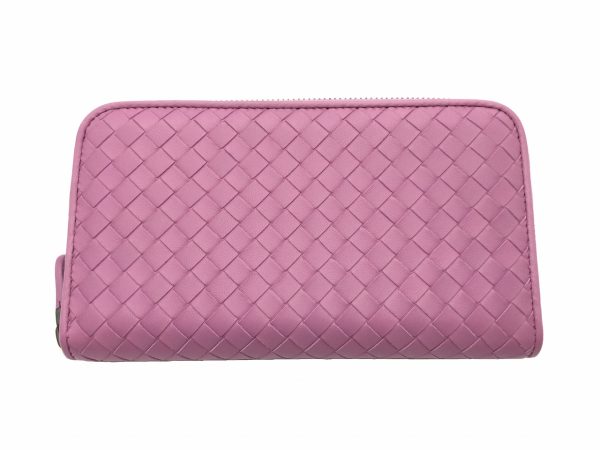 imgrc0080378481 Bottega Veneta Long Wallet Round Zipper Intrecciato Pink