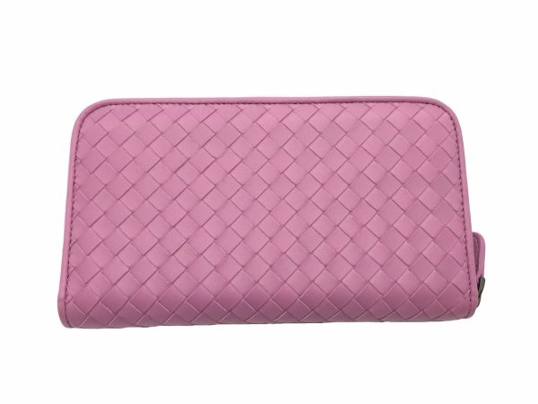 imgrc0080378482 Bottega Veneta Long Wallet Round Zipper Intrecciato Pink