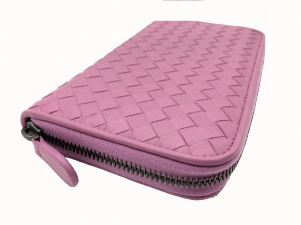 imgrc0080378483 Bottega Veneta Long Wallet Round Zipper Intrecciato Pink