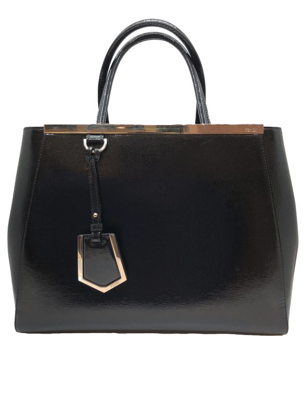 imgrc0080390844 FENDI Toujour 2WAY Enamel Tote Bag Black