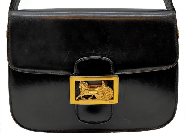 imgrc0080787091 CELINE Vintage Carriage Shoulder Bag Black