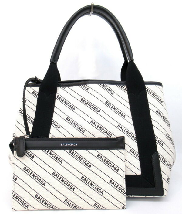 imgrc0080978134 Balenciaga Blue Cabas S Tote Bag White Black