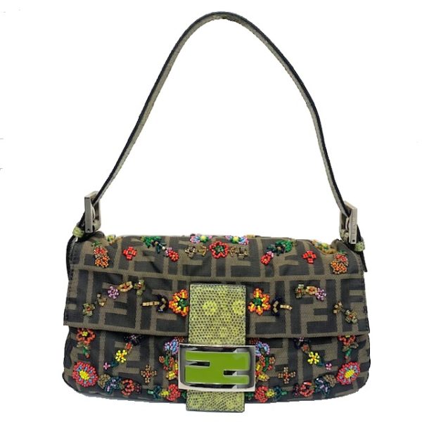 imgrc0081235601 FENDI Zucca Mamma Bucket Handbag Green