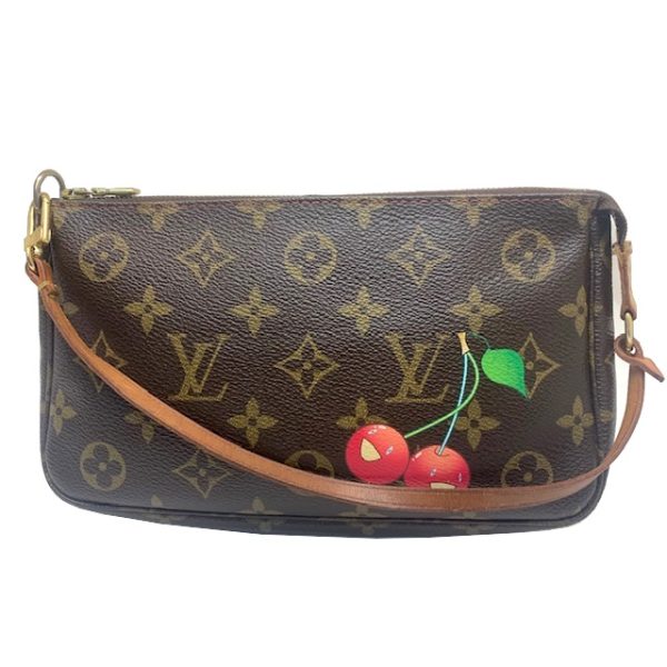 imgrc0081350559 Louis Vuitton Cherry Pochette Handbag Monogram Canvas Brown