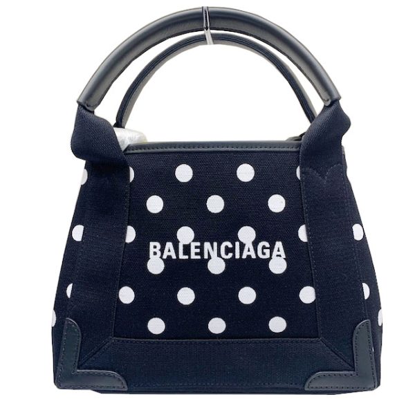 imgrc0081630221 BALENCIAGA Navy Hippo XS 2WAY Shoulder Bag Dot Black White