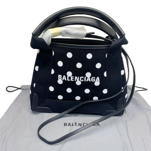 imgrc0081630228 BALENCIAGA Navy Hippo XS 2WAY Shoulder Bag Dot Black White