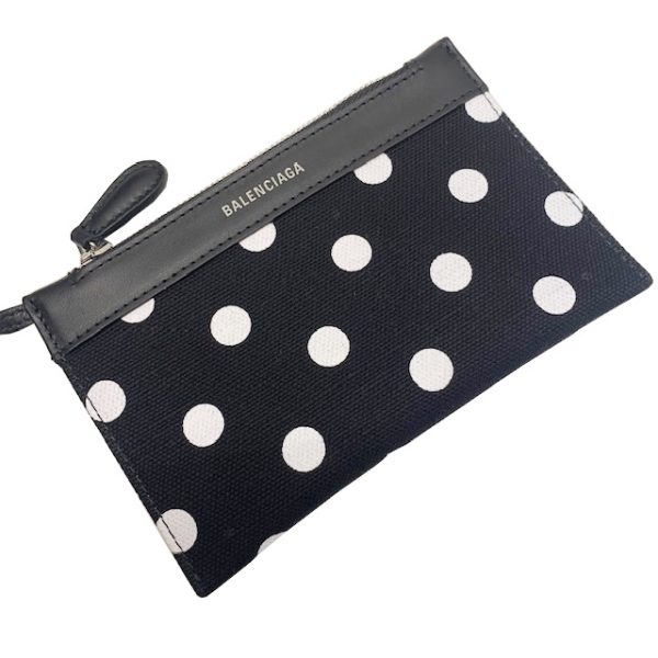 imgrc0081630229 BALENCIAGA Navy Hippo XS 2WAY Shoulder Bag Dot Black White