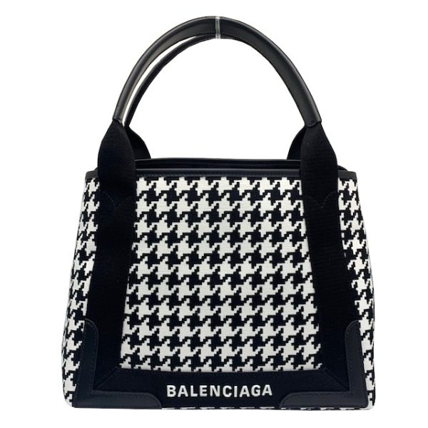 imgrc0081630268 BALENCIAGA Navy Hippo Handbag Houndstooth Black