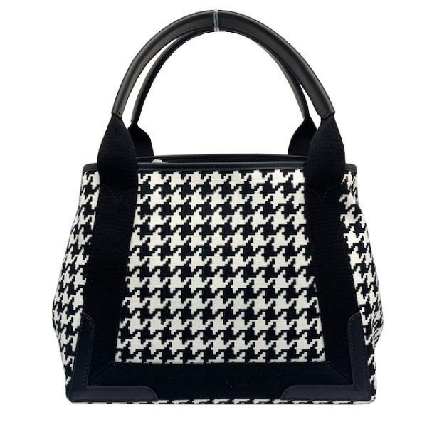 imgrc0081630269 BALENCIAGA Navy Hippo Handbag Houndstooth Black