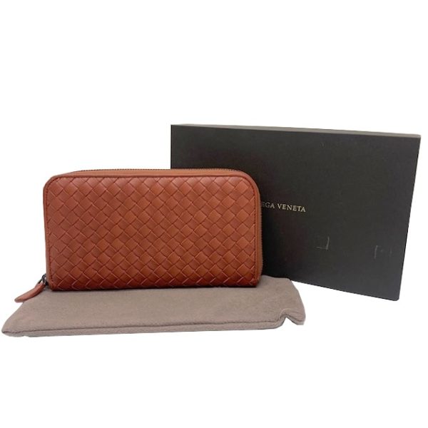 imgrc0081659496 Bottega Veneta Intrecciato Round Zipper Long Wallet Brown