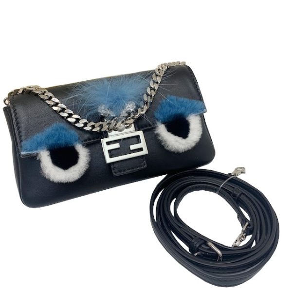 imgrc0082489554 FENDI Monster Micro Bucket Bag Black