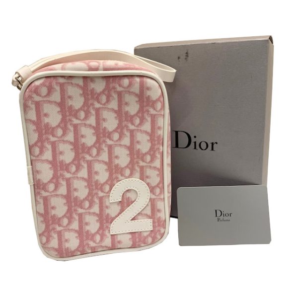 imgrc0082606892 Dior Trotter Pouch Handbag PVC Pink White