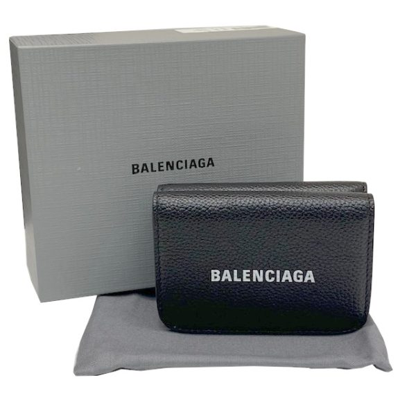 imgrc0082783821 BALENCIAGA Trifold Wallet Logo Calf Black