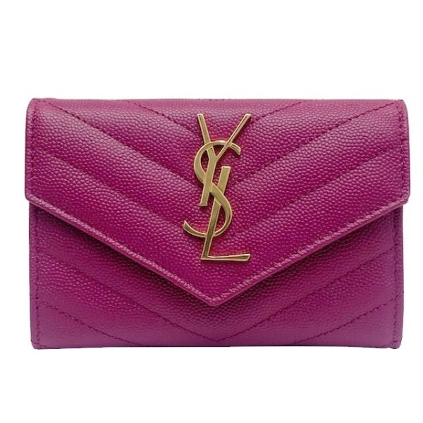 imgrc0082783892 Saint Laurent Coin Case Leather Mini Wallet Purple