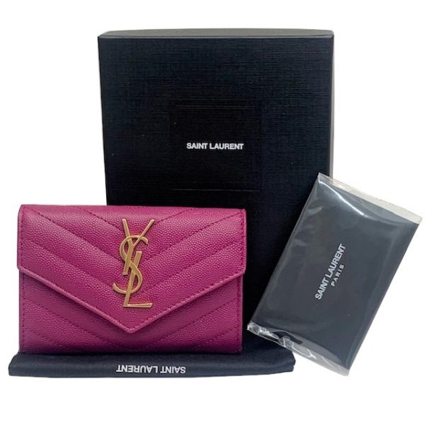 imgrc0082783901 Saint Laurent Coin Case Leather Mini Wallet Purple