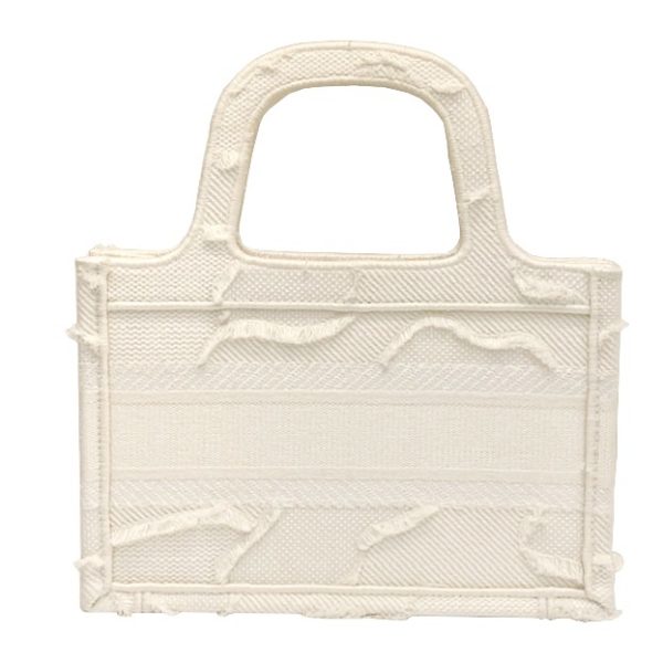 imgrc0082823126 Christian Dior Book Tote Mini Canvas Handbag Tote Bag White