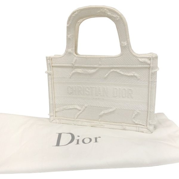 imgrc0082823131 Christian Dior Book Tote Mini Canvas Handbag Tote Bag White