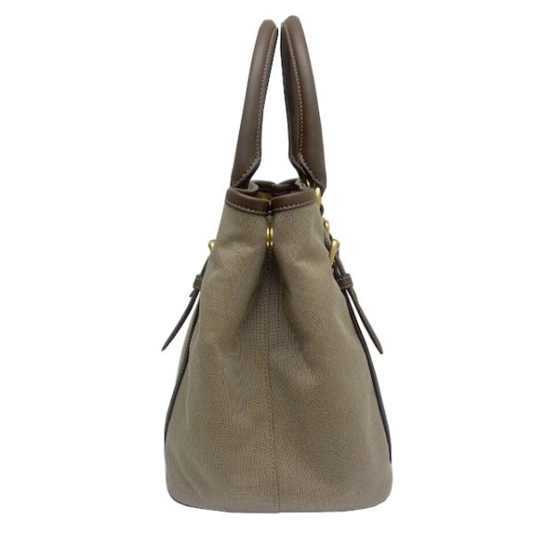 imgrc0082842572 PRADA Logo Jacquard 2WAY Bag Canvas Leather Brown Beige