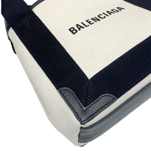 imgrc0082977629 BALENCIAGA Navy Cabas XS Mini Bag Canvas White Black