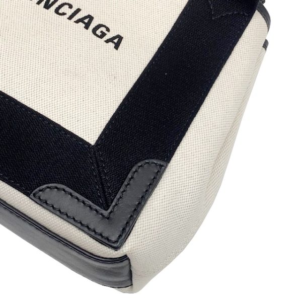 imgrc0082977630 BALENCIAGA Navy Cabas XS Mini Bag Canvas White Black