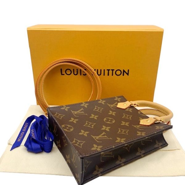 imgrc0083025145 Louis Vuitton Petite Sac Plat Shoulder Bag Monogram Canvas Brown