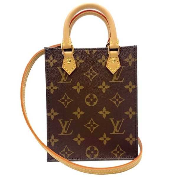 imgrc0083025146 Louis Vuitton Petite Sac Plat Shoulder Bag Monogram Canvas Brown