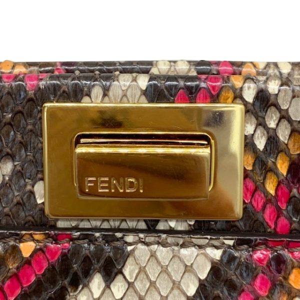 imgrc0083307184 FENDI Mini Peekaboo Handbag Python Beige