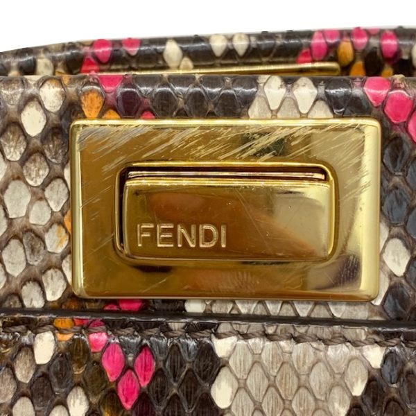 imgrc0083307185 FENDI Mini Peekaboo Handbag Python Beige