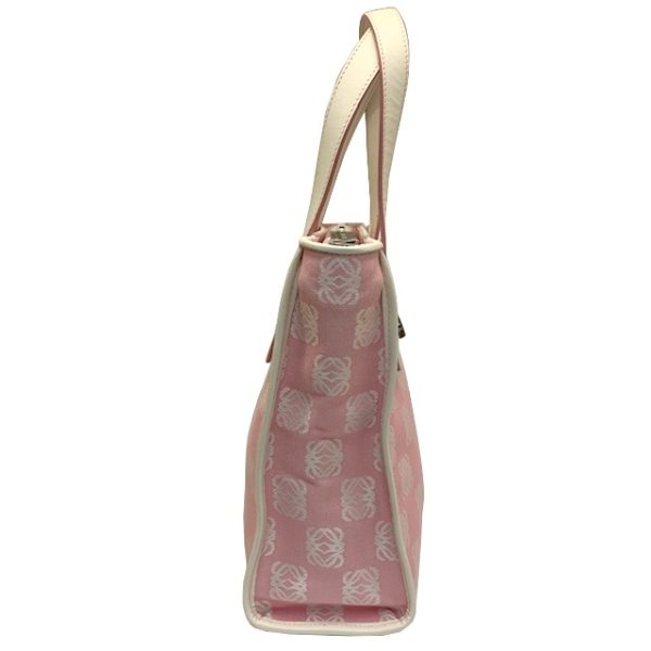 imgrc0083346961 Loewe Anagram Handbag Tote Canvas Leather Pink Ivory