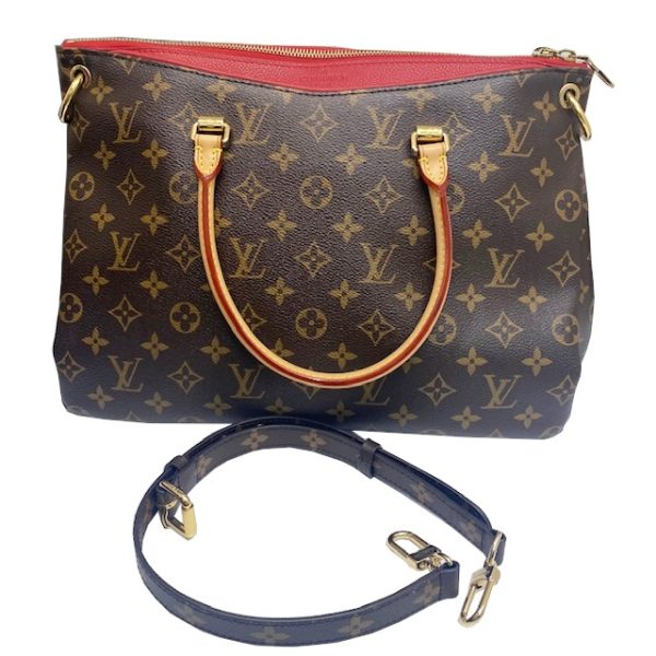 imgrc0083447861 Louis Vuitton Pallas Handbag Monogram Canvas Brown Red