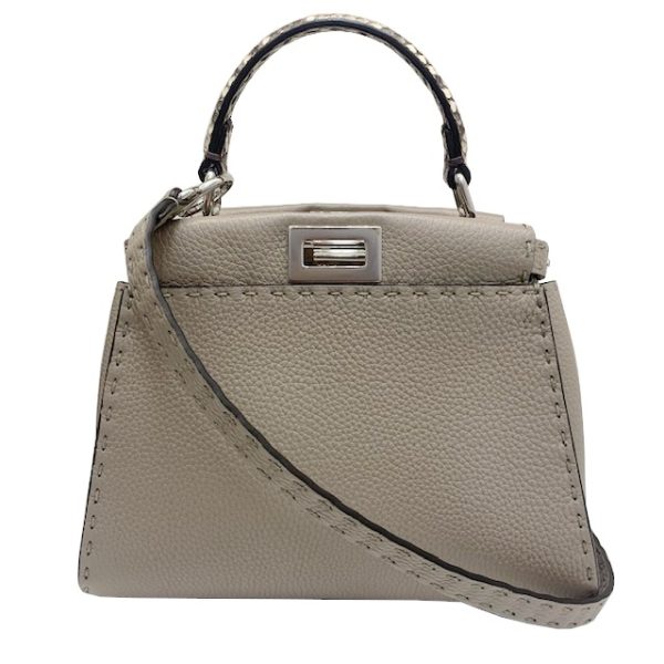 imgrc0083598325 FENDI Selleria Mini Peekaboo 2WAY Bag Dove Gray