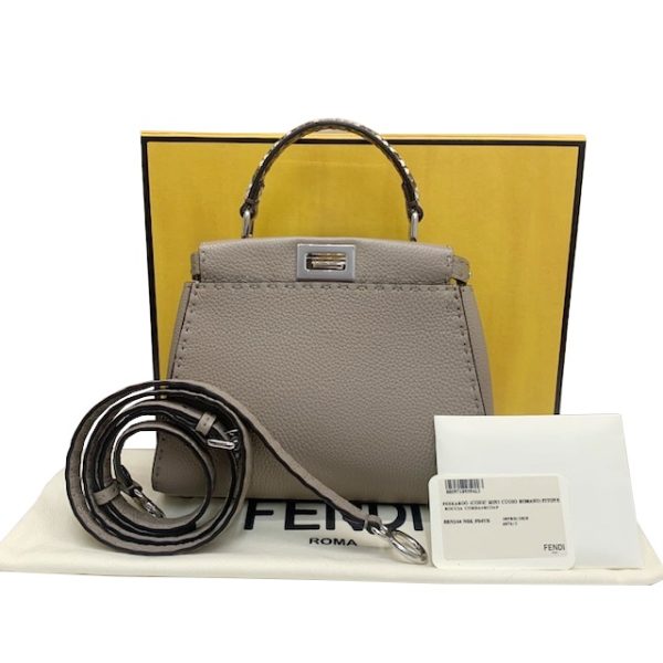 imgrc0083598339 FENDI Selleria Mini Peekaboo 2WAY Bag Dove Gray