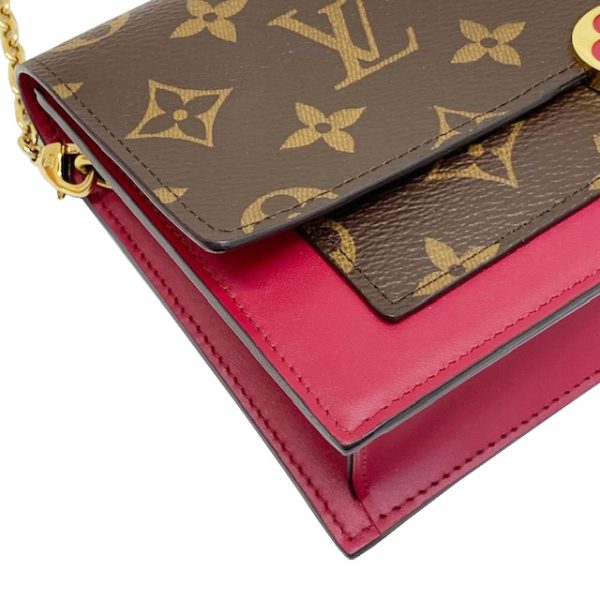 imgrc0083691963 Louis Vuitton Portefeuille Flore Chain Wallet Monogram Canvas Brown