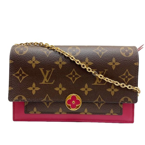 imgrc0083691966 Louis Vuitton Portefeuille Flore Chain Wallet Monogram Canvas Brown