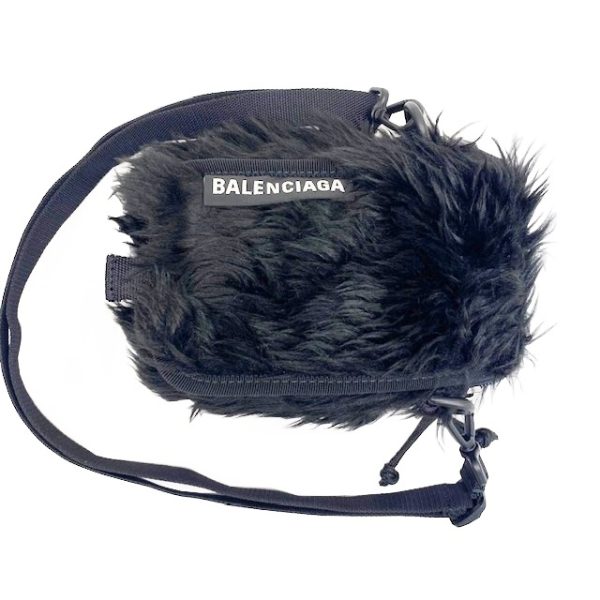 imgrc0083776936 BALENCIAGA Fur Explorer Crossbody Bag Black