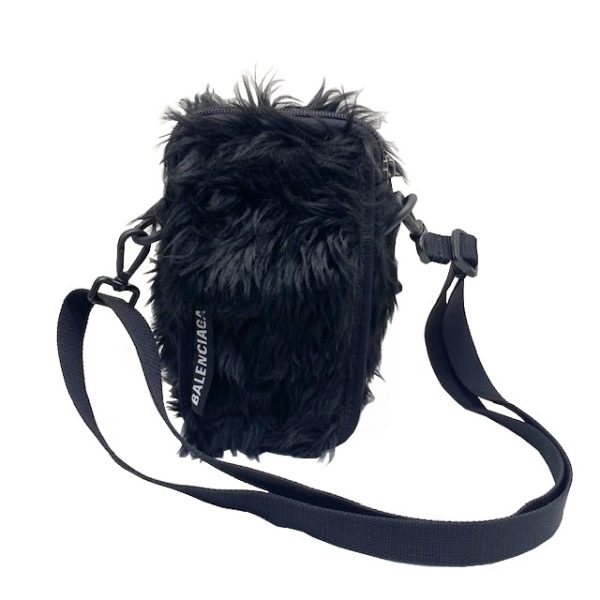 imgrc0083776937 BALENCIAGA Fur Explorer Crossbody Bag Black