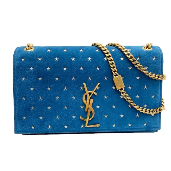 imgrc0083845331 Saint Laurent Classic Kate Chain Shoulder Bag Suede Logo Blue