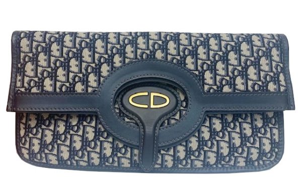 imgrc0084154053 Dior Oblique 2WAY Clutch Handbag Oblique Canvas Navy