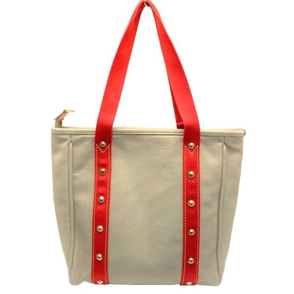 imgrc0084353457 Louis Vuitton Antigua Hippo MM Tote Bag Canvas Beige Red