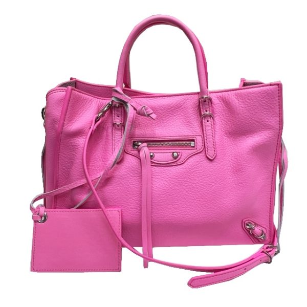 imgrc0084498973 BALENCIAGA Paper A6 2WAY Handbag Neon Pink