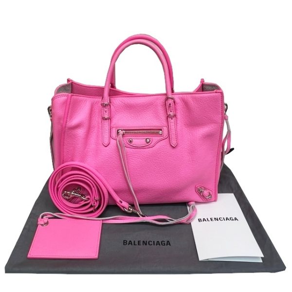 imgrc0084498974 BALENCIAGA Paper A6 2WAY Handbag Neon Pink