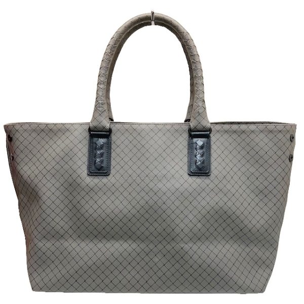 imgrc0084604975 Bottega Veneta Marco Polo Intreccio Jet Tote Bag PVC Leather Gray