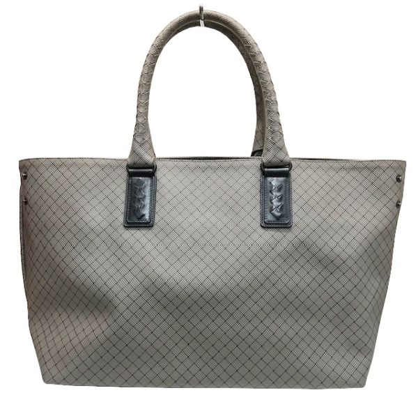 imgrc0084604980 Bottega Veneta Marco Polo Intreccio Jet Tote Bag PVC Leather Gray