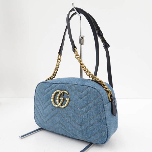 imgrc0084969913 Gucci GG Marmont Cotton Denim Shoulder Bag Blue