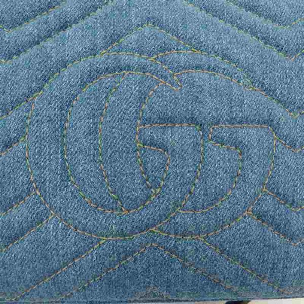 imgrc0084969918 Gucci GG Marmont Cotton Denim Shoulder Bag Blue