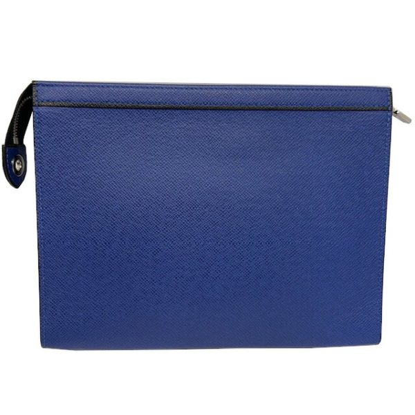 imgrc0085179325 Louis Vuitton Pochette Voyage MM Clutch Bag Taiga Leather Blue